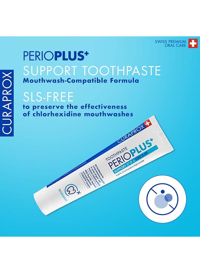 CURAPROX Perioplus+ Support Toothpaste 75Ml I Chx 0.09% With Citrox/P Formula & Hyaluronic Acid I Mouthwash-Friendly Toothpaste For Oral Care, Plaque Protection & Fresh Breath - Image 2